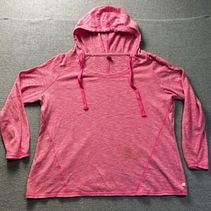 Womens Pink Lightweight Hoodie Sweatshirt Size 14/16 Active Drawstring LEI